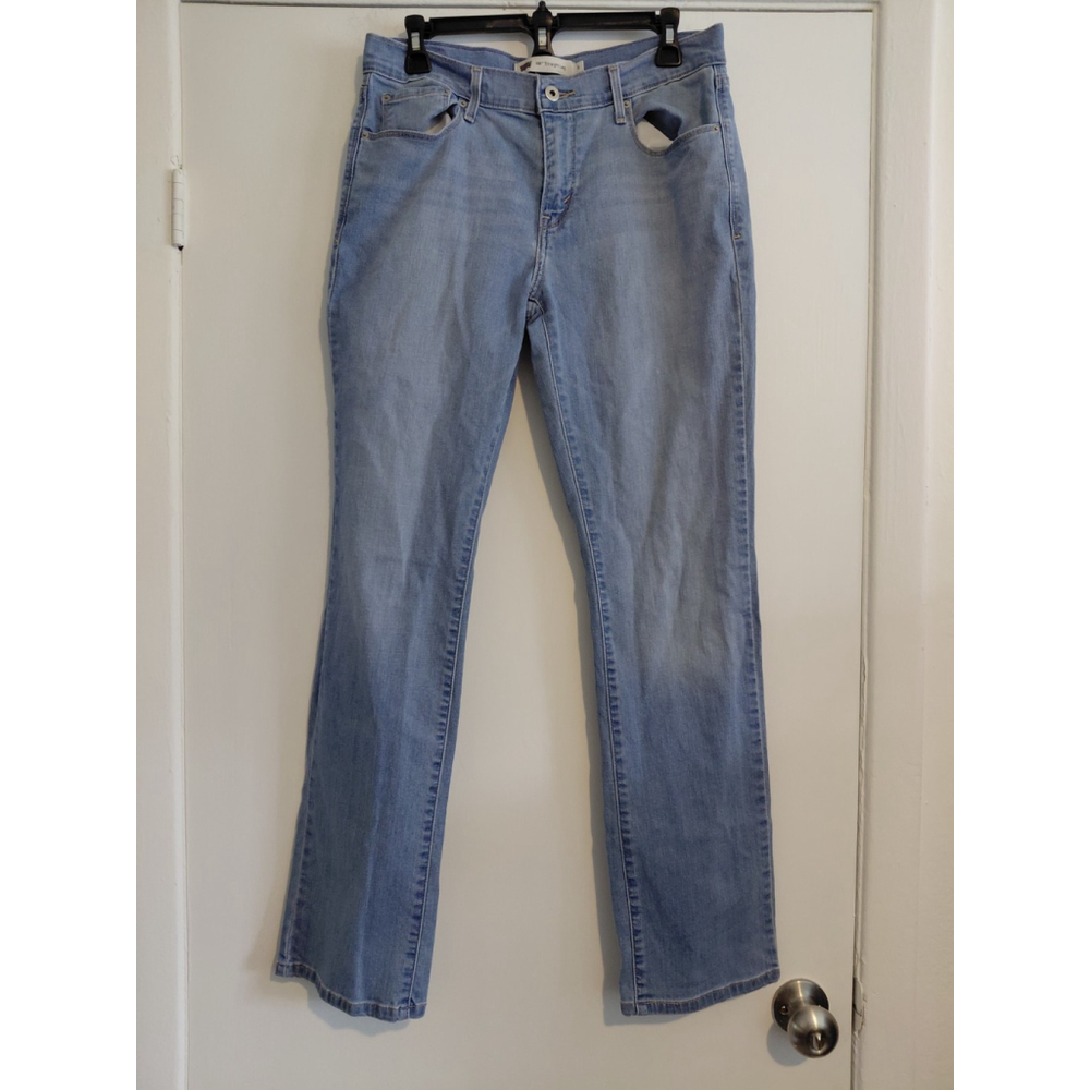 Levi's 505 Straight Leg Medium Wash Denim Jeans Cotton Stretch Women's Size 8S